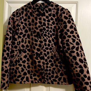 Ann Taylor short leopard jacket in size S.